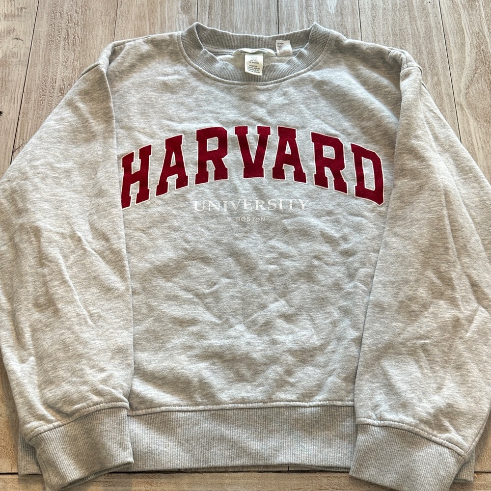 H&M Gray Harvard Crewneck Sweater